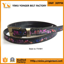 Fashion Flower Printing Skinny Hot Selling Lady Beautiful Belt avec imprimé floral